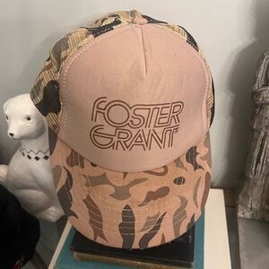 Foster Grant Tan and Brown Camouflage SnapBack Cap